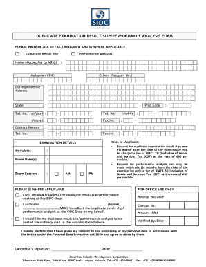 Sidc Exam Fill Online Printable Fillable Blank PdfFiller