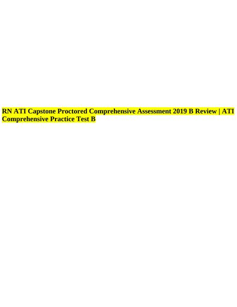 Solution Rn Ati Capstone Proctored Comprehensive Assessment B