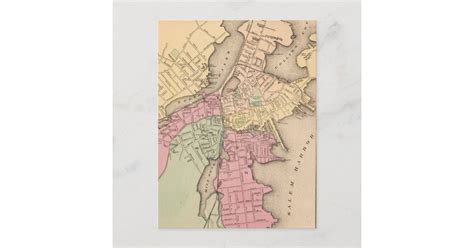 Vintage Map Of Salem Massachusetts 1871 Postcard Zazzle