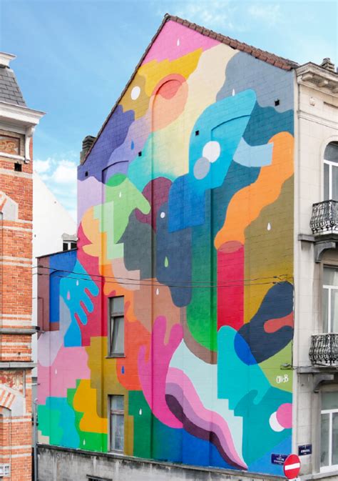 First street art wall at Squares quarter | City of Brussels