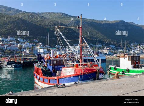 Fishing Boats Moored In Kalk Bay Harbour Cape Town Western Cape
