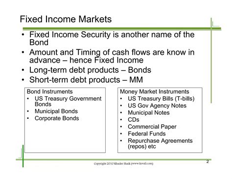 Introduction To Fixed Income Markets Ppt