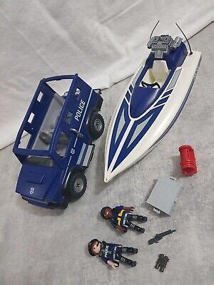 Playmobil Police City Truck And Boat Ebay