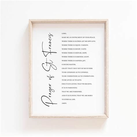 Prayer of St Francis Print, Prayer Wall Art, Scripture Print for ...