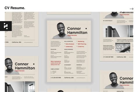 Cv Resume Template Swiss Style Masterbundles