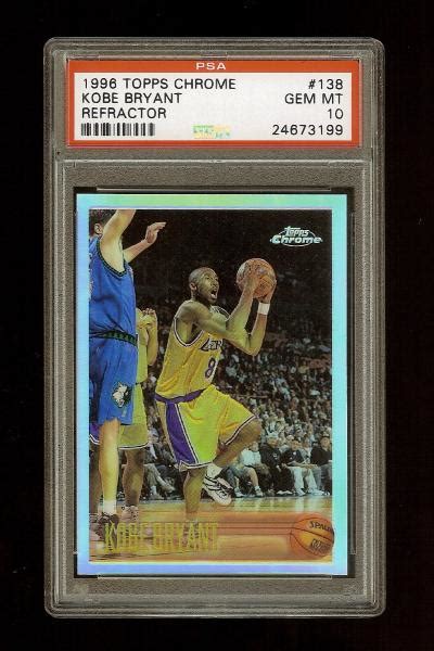 1996 TOPPS CHROME REFRACTOR KOBE BRYANT ROOKIE RC 138 PSA 10 GEM MINT