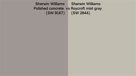 Sherwin Williams Polished Concrete Vs Roycroft Mist Gray Side By Side