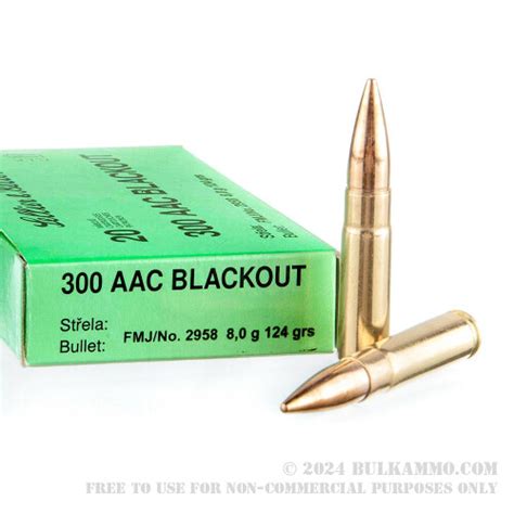 500 Rounds Of Bulk 300 AAC Blackout Ammo By Sellier Bellot 124gr FMJ