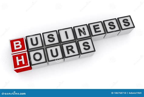 Business Hours Word Blocks Stock Illustration Illustration Of