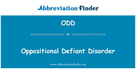 ODD Definición: Trastorno de oposición desafiante - Oppositional ...