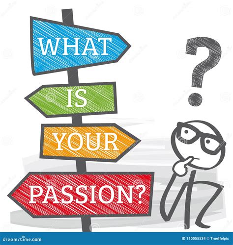 Signpost Life Planning What Is Your Passion Illustratio Stock