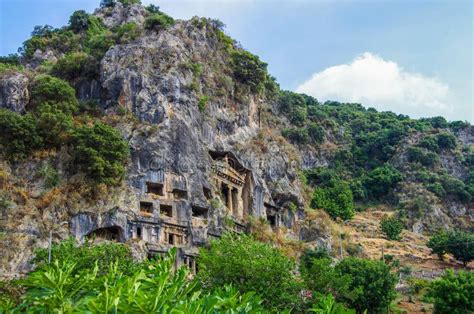 Ancient Lycian Rock Tombs In Fethiye Turkey Editorial Photo Image Of