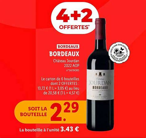 Promo Bordeaux Ch Teau Jourdan Aop Chez Lidl Icatalogue Fr