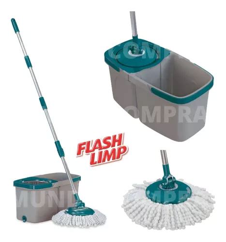 Mop Girat Rio Duas Guas Cesto Inox L E Refil Microfibra