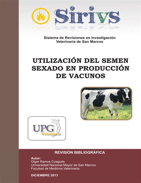 Utilización Del Semen Sexado En Producción De Vacunos