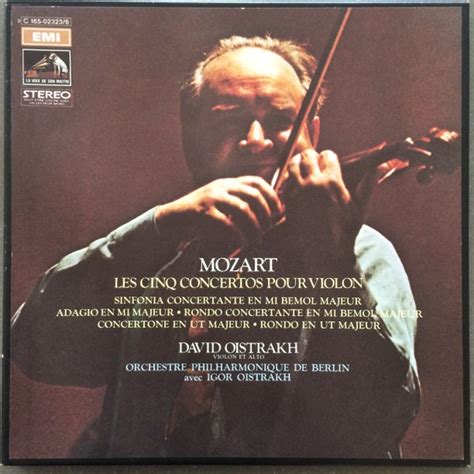 Mozart David Oistrakh Les Cinq Concertos Pour Violon Box Set 4 X