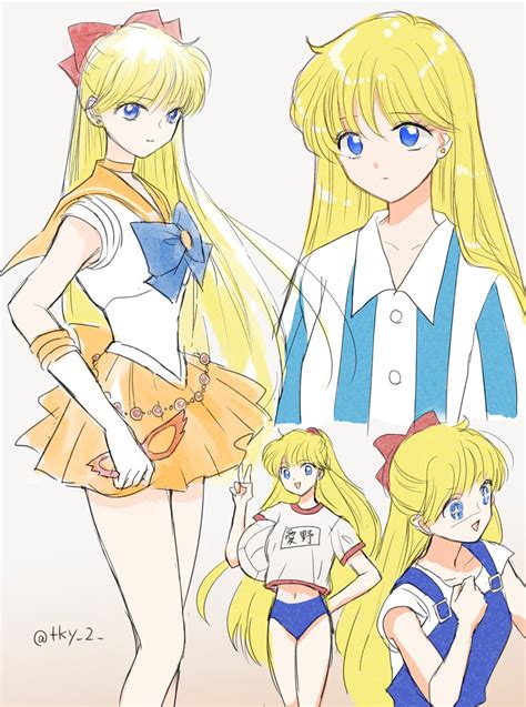 Aino Minako And Sailor Venus Bishoujo Senshi Sailor Moon Drawn By