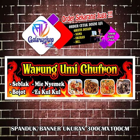 Jual Mmtspandukbanner Warung Seblak Seuhah Dll 300x100 Cm Shopee