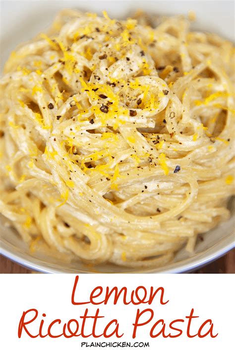 Lemon Ricotta Pasta Plain Chicken