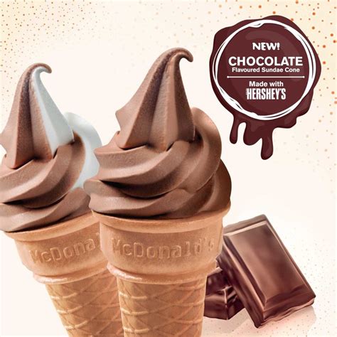 New McDonalds Dessert Hersheys Chocolate Flavoured Sundae Cone In