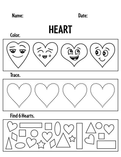 Free Heart Worksheets For Preschool ⋆ The Hollydog Blog Worksheets