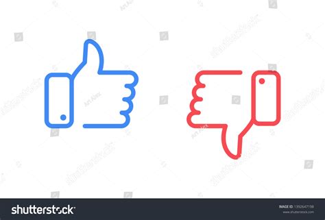 Like Dislike Icons Set Thumbs Thumbs Stock Vector Royalty Free