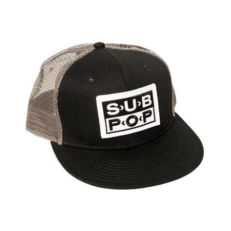 Sub Pop Logo Patch Trucker Hat Black Wgrey Sub Pop Official Store