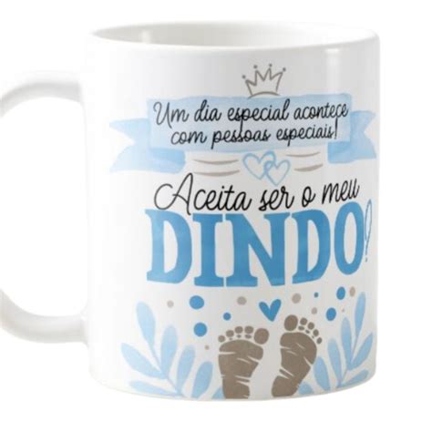 Caneca Dindo Convite Batizado Aceita Ser Meu Dindo Elo7