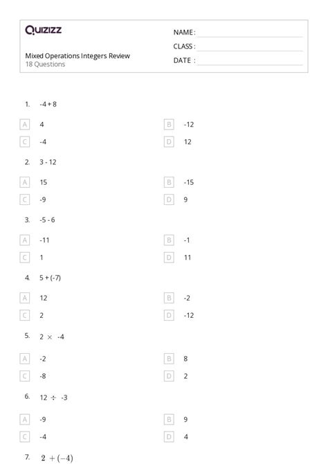 Grade 7 Math Worksheets Practice Problems And Exercises For Seventh