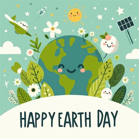 Premium Vector Happy Earth Day Simple Vector For Social Media Post