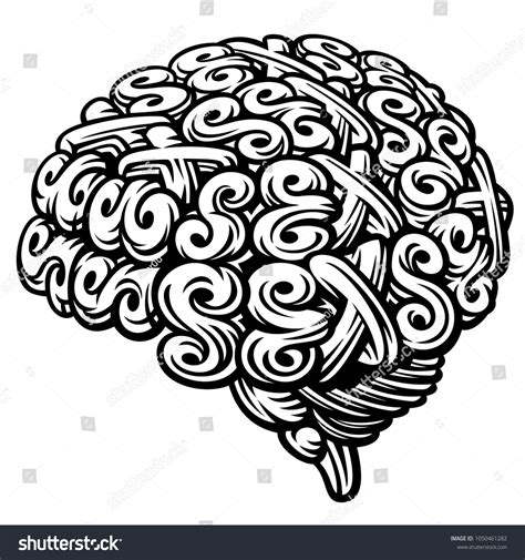 Sex Brain Linocut Vector Illustration Stock Vector Royalty Free 1050461282 Shutterstock