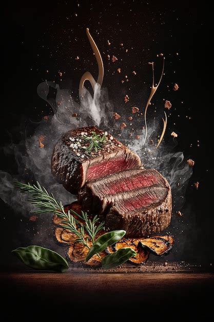 Premium Photo Sizzling Beef Grill Steak Food Photography Generative Ai