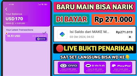 Baru Main Langsung Narik Game Penghasil Saldo Dana Apk