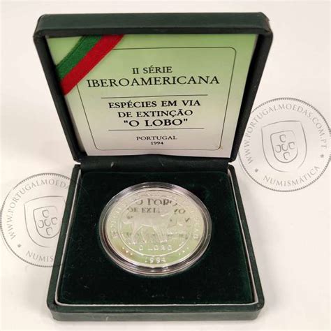 PROOF CM AG R 156 02 A5 Prata Proof 1000 Escudos 1994 O Lobo