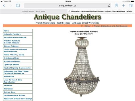 An Antique Chandelier Is On The Internet Page