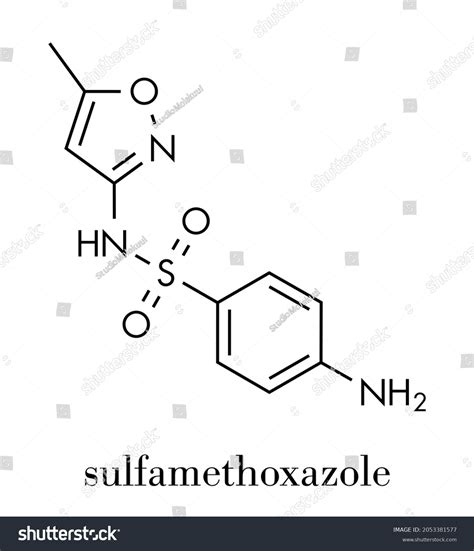 Sulfamethoxazole Antibiotic Drug Molecule Sulfonamide Class Stock