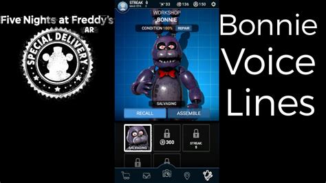 Fnaf Ar Bonnie Voice Lines Youtube