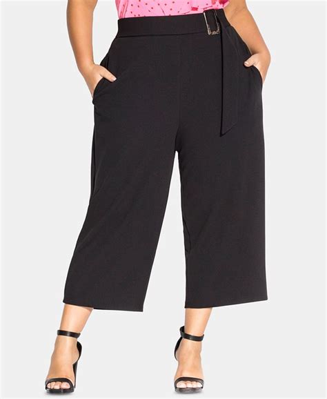 City Chic Trendy Plus Size Wide Leg Culottes Macy S