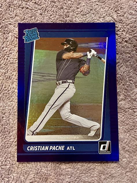 Donruss Christian Pache Purple Holo Rated Rookie Card Rc Oakland