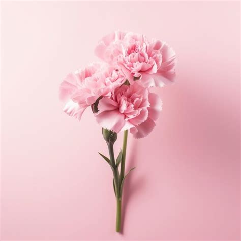 Premium Ai Image Pink Carnation Mothers Day Generative Ai