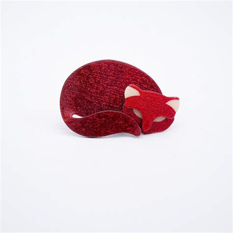 Lea Stein Brooch Red Cat Brooch Gomina 1980s Cat Pin Etsy Chat Rouge Broche Gomina