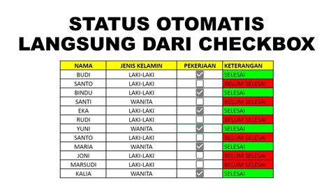 Cara Buat Status Otomatis Langsung Dari CheckBox Di Google Sheets YouTube