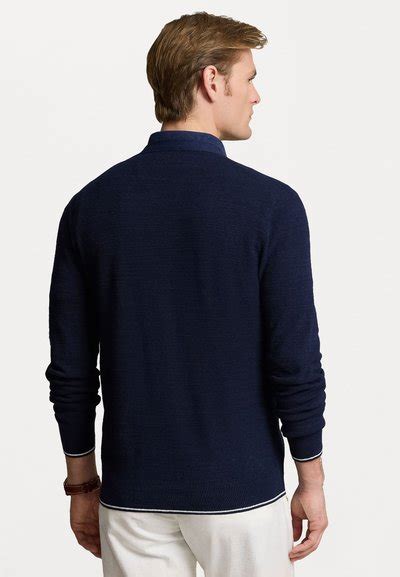 Polo Ralph Lauren Textured Cotton Linen V Neck Cardigan Kardigán