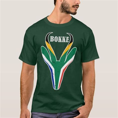 South African Rugby Springbok Bokke Africa Flag T Shirt Zazzle