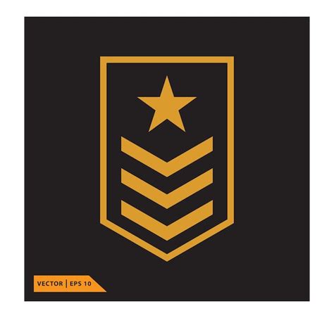 Plantilla De Logotipo Vectorial De Icono De Rango Militar Vector Premium