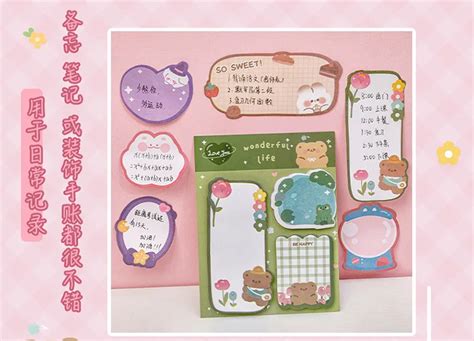 60pcs Pack Sticky Memo Cartoon Combination Notes Ins Creative Message