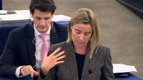 Federica Mogherini Parla Al Parlamento Europeo Sulla Situazione In