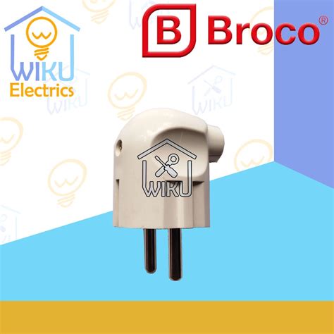 Jual BROCO Steker Arde Bengkok L Putih 1331255 L Type Colokan Listrik