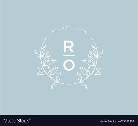 Initial Ro Letters Beautiful Floral Feminine Vector Image