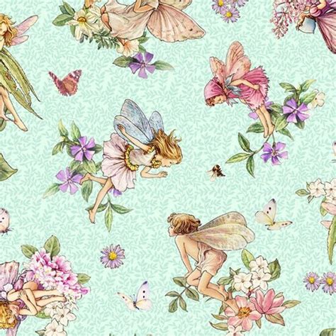 Flower Fairy Cicely Mary Barker Periwinkle Fabric Etsy